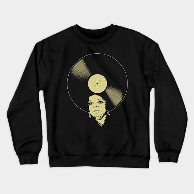 Afrovinyl (Yellow) Crewneck Sweatshirt by bronzarino